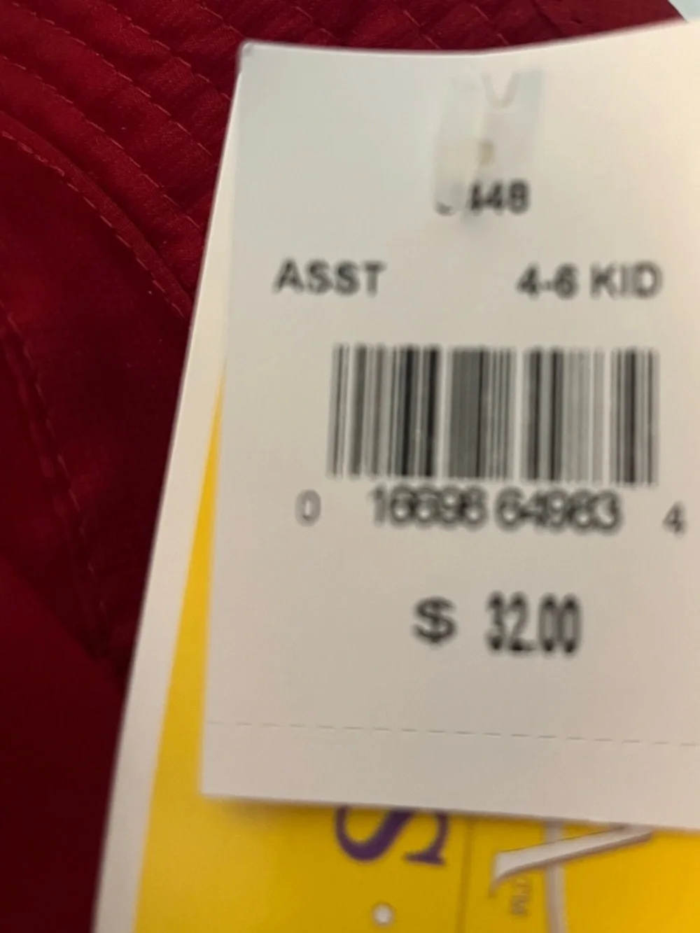Scala Kids UPF 50+ Red Sun Hat NWT | Size 4–6X | Adjustable Chin Strap